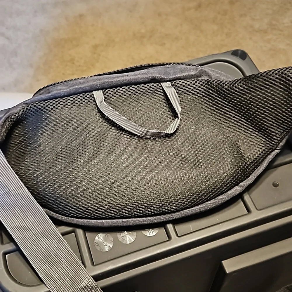 Waterfront Multiple pocket fanny pack in charcoal black. - Picture 6 of 6